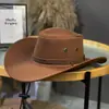 Sombrero de vaquero occidental de color liso para hombres y mujeres, protección solar para viajes al aire libre, sombrilla, sombrero para senderismo, sombrero de lana de Tíbet, casual y versátil
