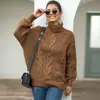 Novo Suéter de Malha Estilo College Outono/Inverno 2026 para Mulheres, Suéter Pulôver de Gola Alta Grosso com Tranças Mais Vendido da Amazon para Mulheres