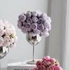 Explosão de rede vermelha pequeno buquê de rosas flor de simulação 27 taças de rosa pequena conjunto de flores artificiais ornamentos para casa