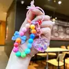 Llavero de Corazón de Colores Creativos Luminosos con Cuentas Colgante de Arena Movediza Exquisitos Accesorios para Bolsos Pequeños Regalos Venta al Por Mayor