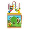 Caja de juguetes de cuentas enrolladas multifuncional cinco en uno forma mini cofre cognitivo de madera para niños bebés educación temprana rompecabezas