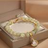 Sansheng Albaricoque Encuéntrate Doble Capa Hoja de Albaricoque Pulsera de Mano para Mujer Hecha a Mano 2024 Nuevo Regalo para Novia Pulsera de Moda