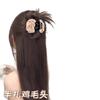 Novo Acessório de Cabeça Estilo Chinês Flor Rosa Seca Acessório de Cabeça Presilha Lateral Painel Lateral Clipe Tubarão de Cabelo Peruca Feminina Bolsa