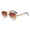 Gafas de Sol Sin Marco Nuevas Alto Valor Estético Adelgazantes Textura de Alta Calidad Gafas de Sol con Protección Solar Gafas de Sol Modernas con Protección UV