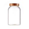 Frasco de Vidrio para Almacenamiento con Tapa de Madera, Frasco de Vidrio de Alto Borosilicato para Dulces y Snacks para Cocina, Frasco Sellado de Vidrio de Alto Borosilicato de Grado Alimenticio