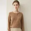 Nuevo Suéter de Punto Otoño/Invierno 26, Hilo de Terciopelo Amigable con la Piel, Top Redondo Semiabierto para Mujer, Capa Base Delgada, Cuello Redondo a la Moda