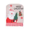 Capa de cadeira de jantar de linho impresso decorativo de Natal Papai Noel boneco de neve almofada traseira da mesa de jantar do hotel configuração da tampa traseira da cadeira