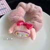 Nuevo anillo de pelo de peluche de perro Sanrio Yugui, coolomi, lindo anillo de pelo de intestino grueso de dibujos animados de otoño e invierno, accesorios para el cabello de corazón de niña