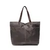 Bolso Tote Unisex Gran Capacidad Lona Encerada Bolso para Viajes Diarios Bolso de Hombro Impermeable Bolso de Compras de Alto Valor