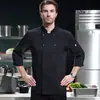 Uniformes de Chef de Doble Fila de Perlas Elásticas Ropa de Otoño e Invierno Hotel Restaurante Cocina Catering Ropa de Trabajo de Chef Mangas Largas