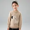 Tricô Infantil 100% Lã Zebra Jacquard Suéter Roupa de Baixo Tricô Meninos e Meninas Caxemira Roupa Térmica