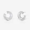 Pendientes de Aro C con Diamantes de Lujo Ligero para Mujer, Diseño Personalizado Exquisito de Gama Alta, Aros de Moda, Estilo Sencillo de Nicho para el Trabajo, Elegantes para Mujer