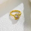 Anel de Aço Inoxidável Quente Estilo Chanel com Zircônia Diamante Oval, Anel Versátil de Aço Titânio para Uso Diário, Atacado de Joias Femininas