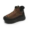 KA6662 Botas Martin para Mujer de Exterior, Colección Otoño 2026 Nueva, Diseño Color-Block, Suela Gruesa, Antideslizantes, Botas de Senderismo, Caña Alta, Botas de Trabajo, Botines