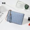 Bolsa de moedas pequena com zíper nova para primavera e verão, bolsa simples de cor sólida leve para cartões, bolsa tecida à mão, bolsa feminina fofa e requintada