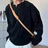Blusa Solta com Gola V Plissada Fluida Canelada para Homens, Nova Camiseta de Manga Longa para Treino Fitness Primavera e Outono, Roupa Esportiva para Treinamento Muscular