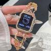 Pulsera de Gato con Diamantes - Banda de Metal Estilo Reloj Adecuada para Apple Watch iWatch 12ª Generación 11/10
