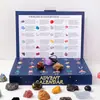 Caja Misteriosa de Piedra Cruda de Cristal Natural Navideña Piedra de Cristal Poke-a-Dot Agujero-a-Agujero Infantil Regalo Calendario de 24 Compartimentos Transfronterizo