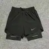 Pantalones Cortos Deportivos de Verano para Correr, Nadar, Atletismo, de Secado Rápido para Entrenamiento, con Tres Puntos Anti-Exposición, de Moda, de Doble Capa, de Dos Piezas para Hombre