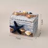 Caixa de Armazenamento Mediterrânea Mini de Mesa Retrô Pequena Caixa de Madeira Estilo Oceano Caixa de Joias Criativa Pequena Caixa de Madeira com Tampa