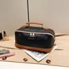 Nueva Bolsa Cosmética Portátil de PU con Estampado de Palma Gran Capacidad Sentido Avanzado Bolsa de Almacenamiento Cosmético Portátil de Viaje Neceser