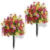 Flores Artificiales Más Vendidas Transfronterizas, Tapones de Suelo Violetas con Clavos de Tierra, Decoración de Jardín, Flores Artificiales de Eucalipto, Plantas Verdes Artificiales Decorativas
