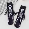 Calcetines de Halloween Amazon Animal de Media Pantorrilla Calcetines Geométricos para Hombre Calcetines Divertidos de Esqueleto Calcetines con Cara Sonriente para Mujer Calcetines de Moda Calcetines Mano a Mano