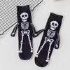 Calcetines de Halloween Amazon para Pantorrilla de Animal, Calcetines Geométricos para Hombre, Calcetines Divertidos de Esqueleto, Calcetines de Cara Sonriente para Mujer, Calcetines de Moda, Calcetines de Manos Unidas