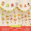 1 de junio Día del Niño Banderines Decorativos Tiras de Colores Banderas de Tirar Adornos Decoración de Escena de Actividad en el Aula de Jardín de Infantes Accesorios de Ambiente