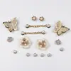 Modelo Nuevo Transfronterizo Adecuado para Zapatos con Agujeros Accesorios para Zapatos Hebilla de Zapato DIY Cadena de Perlas Decoración de Mariposa Hebilla de Zapato Extraíble