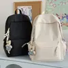 Mochila de Estilo Japonés para Estudiantes de Secundaria, Color Sólido Dulce, Perezosa, Fresca, Versátil, Decoración con Colgante de Moda