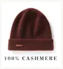 Gorro de Invierno 100% Cachemir Unisex Doble Grosor Puro Cachemir Gorro de Punto Baotou Gorro para el Frío