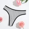 Nueva Tanga de Hilo de Algodón para Mujer Color Sólido Cintura Baja Transpirable para el Vientre Doble Capa Ropa Interior para Niñas Suministro Directo de Fábrica