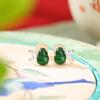 Yuebao Jewelry S925 Prata Esterlina Banhado A Ouro Jade Retro Novo Chinês Folk Gourd Brincos De Prata Elegantes E Simples