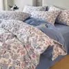Atacado Transfronteiriço de Conjunto de Roupa de Cama Quatro Peças Novo de Algodão e Linho de Alta Gramatura Estilo Vintage, Conjunto de Lençóis Popular para Dormitórios