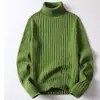 Suéter de malha quente para base de inverno masculino, estilo coreano, cor sólida, marca da moda, suéter de gola alta, blusa suéter casual para outono e inverno
