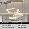 Mumingju Luxo Leve Elegante Cristal Natural Lustre para Sala de Estar 6 Novas Peças Criativas Circulares de Ferro Luz Principal para Sala de Jantar e Quarto