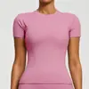 Camiseta Feminina de Verão Slimming de Manga Curta Ajustada Transfronteiriça Fitness Corrida Slim Yoga