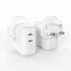 Cargador PD Dual de 35W Estándar Británico Adecuado para Computadora Apple Plegable Teléfono Móvil Cabezal de Carga Estándar Europeo y Americano Adaptador de Remoción de Patas