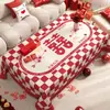 Mantel de boda rojo, lavable, a prueba de aceite, impermeable, mantel de comedor, nueva cubierta festiva para mesa de té 2024, cubierta de compromiso