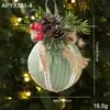Calcetines de Navidad de Tela Transfronterizos con Bordes Blancos, Bolas de Navidad, Piñas, Bayas Rojas, Adornos Creativos para Árbol de Navidad, Decoraciones Colgantes, Colgantes