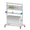 Rack de embalagem, suporte para plástico bolha, suporte para rolo de filme, suporte para caixa de papelão, suporte para material de embalagem com função de corte, prateleira de armazenamento de rolos de filme, organizador de rolos de filme
