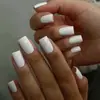 Transfronterizo Nuevo Simple Color Sólido Blanco Usando Manicura Blanca Cuadrado Uñas Blancas 24 Uñas en Caja