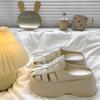 Medias Zapatillas Cerradas de Plataforma con Suela Gruesa para Aumentar Altura para Mujer, Sandalias de Playa con Diseño Hueco de Moda Verano 2025