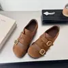 Zapatos Birkenstock de gamuza retro súper suaves sin cordones para mujer, nuevos zapatos casuales Mary Jane de doble hebilla de otoño 2026, mocasines