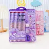 Set de 12 Lápices de Agujero Sanrio Dibujos Animados Kuromi Lápiz Triangular Hb Lápiz de Escritura para Estudiantes Combinación