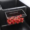 Pia rack de armazenamento 304 de aço inoxidável rack de pano de cozinha pia de armazenamento toalha de lavar louça lavatório parede cesto suspenso