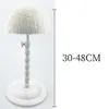 Soporte ajustable para peluca Soporte para cabello Soporte de soporte para peluca Soporte de peluca blanco cubierto de tela