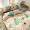 Funda de edredón de una sola pieza 150X200X230 Cubierta de cama individual para dormitorio Sábana separada Sin algodón Algodón puro 2026180 Dibujos animados