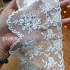 Encaje de bordado de hilo de algodón de gasa de seda humana vintage, material para velo de joyería de boda, cortina de muñeca